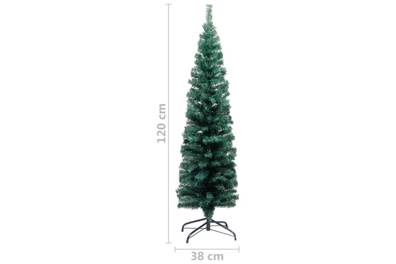 Slankt kunstig juletre med stativ grønn 120 cm PVC - Interiør - Dekorasjon & innredningsdetaljer - Julepynt & juledekorasjon - Plastjuletre