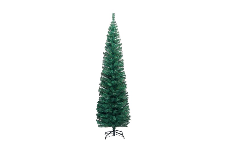 Slankt kunstig juletre med stativ grønn 210 cm PVC - Interiør - Dekorasjon & innredningsdetaljer - Julepynt & juledekorasjon - Plastjuletre