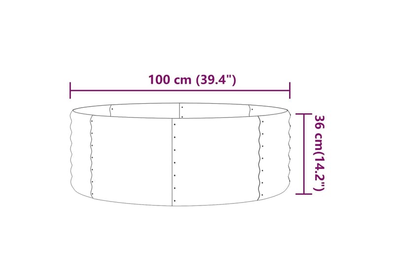 beBasic Plantekasse pulverlakkert stål 100x100x36 cm brun - Brun - Hagemøbler & utemiljø - Balkong & terrasse - Balkongdyrking - Blomsterkasser