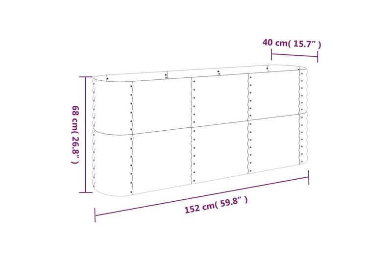 beBasic Plantekasse pulverlakkert stål 152x40x68 cm antrasitt - AntrasittgrÃ¥ - Hagemøbler & utemiljø - Balkong & terrasse - Balkongdyrking - Blomsterkasser