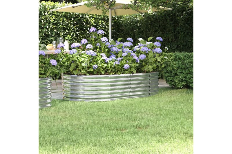 beBasic Plantekasse pulverlakkert stål 152x80x36 cm sølv - Silver - Hagemøbler & utemiljø - Balkong & terrasse - Balkongdyrking - Blomsterkasser