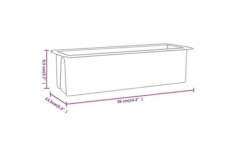 Blomsterkasser for europaller 12 stk grå 36x13,5x9,5 cm PP - Grå - Hagemøbler & utemiljø - Balkong & terrasse - Balkongdyrking - Blomsterkasser