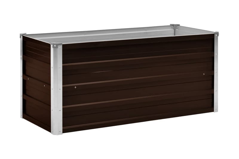 Høybed brun 100x40x45 cm galvanisert stål - Brun - Hagemøbler & utemiljø - Balkong & terrasse - Balkongdyrking - Blomsterkasser