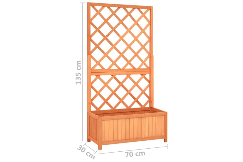 Blomsterkasse med espalier brun 70x30x135 cm heltre gran - Brun - Interiør - Dekorasjon & innredningsdetaljer - Krukker - Utepotter