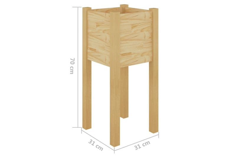 Plantekasse 31x31x70 cm heltre furu - Brun - Interiør - Dekorasjon & innredningsdetaljer - Krukker - Utepotter