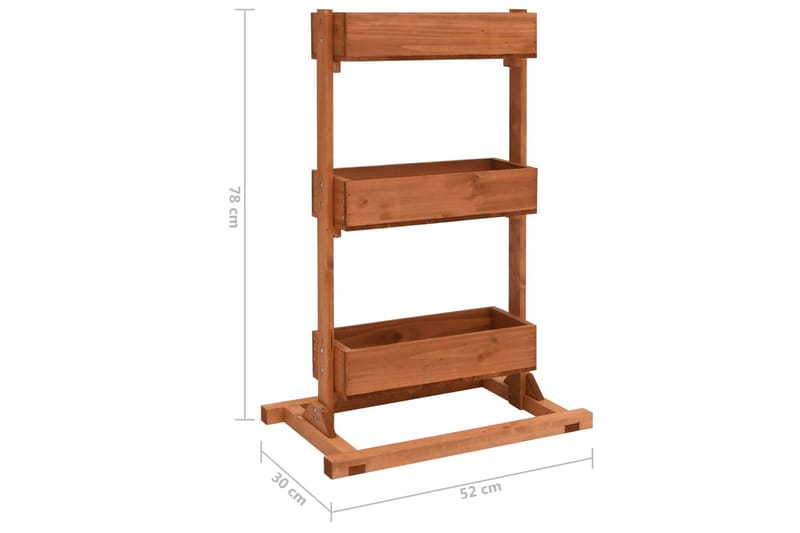 Plantekasse 52x30x78 cm gran - Brun - Interiør - Dekorasjon & innredningsdetaljer - Krukker - Utepotter