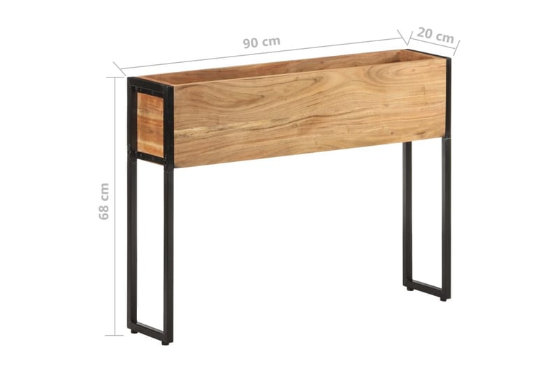 Plantekasse 90x20x68 cm heltre akasie - Brun - Interiør - Dekorasjon & innredningsdetaljer - Krukker - Utepotter