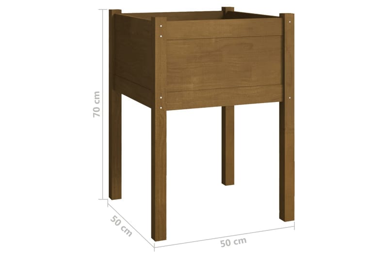 Plantekasse honningbrun 50x50x70 cm heltre furu - Brun - Interiør - Dekorasjon & innredningsdetaljer - Krukker - Utepotter