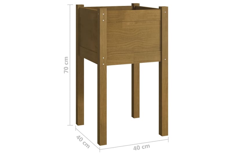 Plantekasser 2 stk 40x40x70 cm heltre furu honningbrun - Brun - Interiør - Dekorasjon & innredningsdetaljer - Krukker - Utepotter