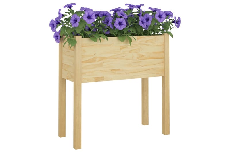 Plantekasser 2 stk 70x31x70 cm heltre furu - Brun - Interiør - Dekorasjon & innredningsdetaljer - Krukker - Utepotter