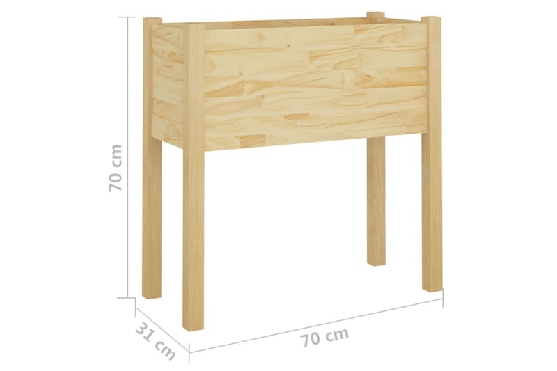 Plantekasser 2 stk 70x31x70 cm heltre furu - Brun - Interiør - Dekorasjon & innredningsdetaljer - Krukker - Utepotter