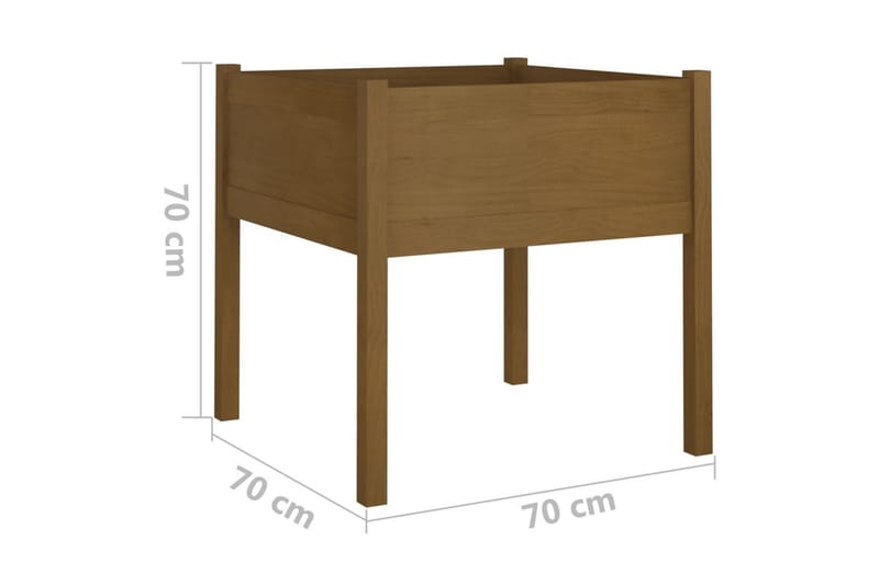 Plantekasser 2 stk honningbrun 70x70x70 heltre furu - Brun - Interiør - Dekorasjon & innredningsdetaljer - Krukker - Utepotter