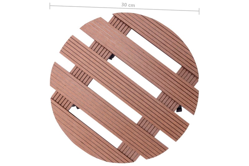 Pottetraller 2 stk brun Ø30x7,5 cm WPC - Brun - Interiør - Dekorasjon & innredningsdetaljer
