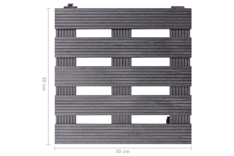 Pottetraller 2 stk grå 30x30x7,5 cm WPC - Grå - Interiør - Dekorasjon & innredningsdetaljer