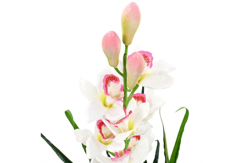 Kunstig cymbidium orkide med potte 100 cm grønn - Grønn - Interiør - Dekorasjon & innredningsdetaljer - Pyntegjenstander - Blomsterdekorasjon