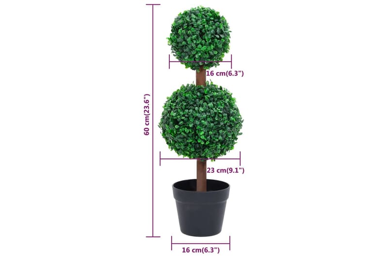 Kunstig buksbomplante med potte ballformet 60 cm grønn - grønn - Interiør - Dekorasjon & innredningsdetaljer - Pyntegjenstander - Blomsterdekorasjon