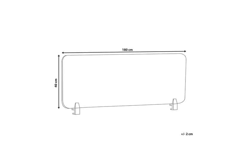 Avskjerming til Skrivebord 180x40 cm grå WALLY - Hvit - Interiør - Dekorasjon & innredningsdetaljer - Romdelere - Avskjerming skrivebord