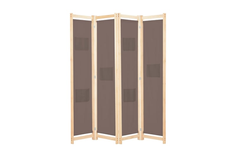 Romdeler 4 paneler brun 160x170x4 cm stoff - Brun - Romdelere - Skjermvegg