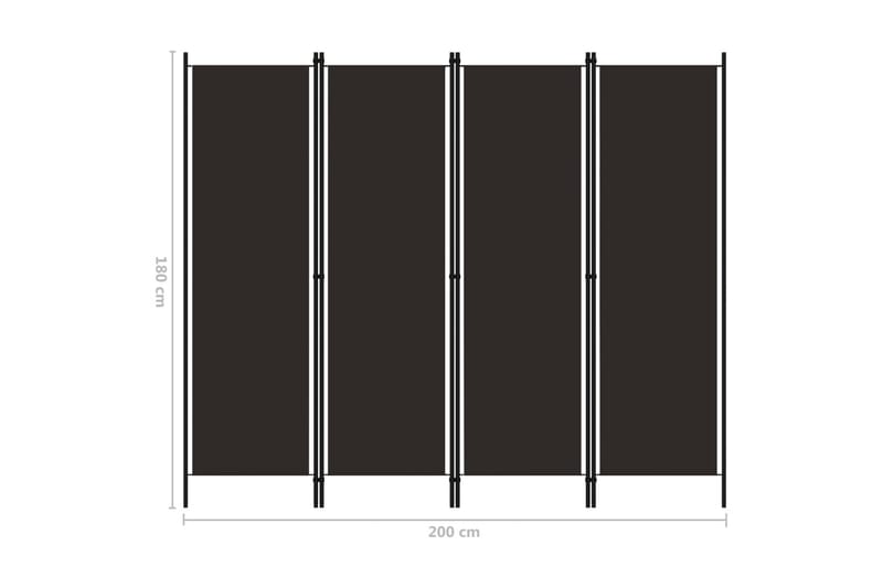 Romdeler 4 paneler brun 200x180 cm - Interiør - Dekorasjon & innredningsdetaljer - Romdelere