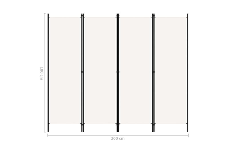 Romdeler 4 paneler hvit 200x180 cm - Interiør - Dekorasjon & innredningsdetaljer - Romdelere