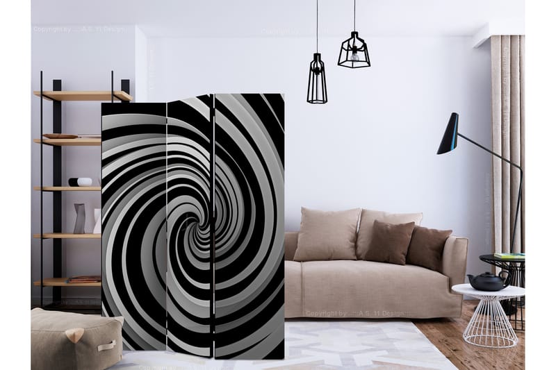 Romdeler - Black and white swirl 135x172 - Artgeist sp. z o. o. - Interiør - Dekorasjon & innredningsdetaljer - Romdelere