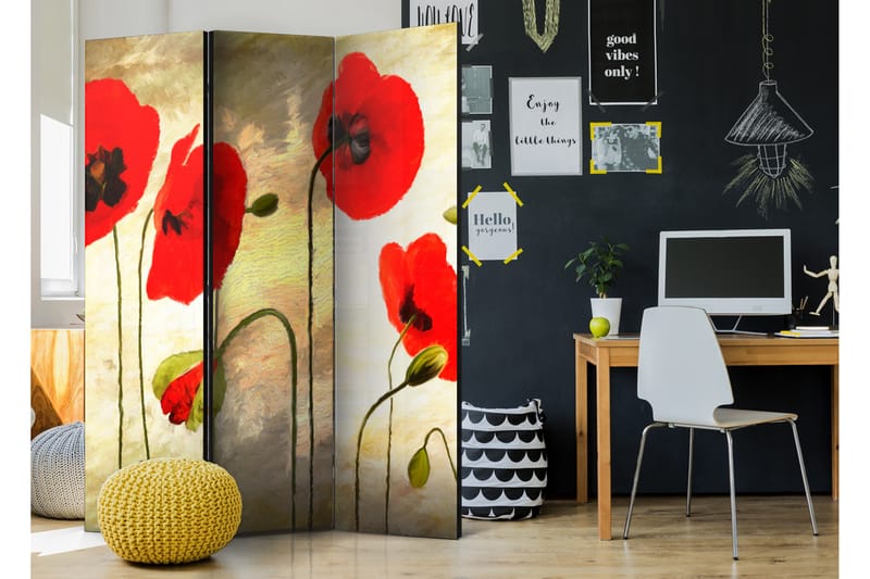 Romdeler Golden Field Of Poppies 135x172 - Artgeist sp. z o. o. - Interiør - Dekorasjon & innredningsdetaljer - Romdelere