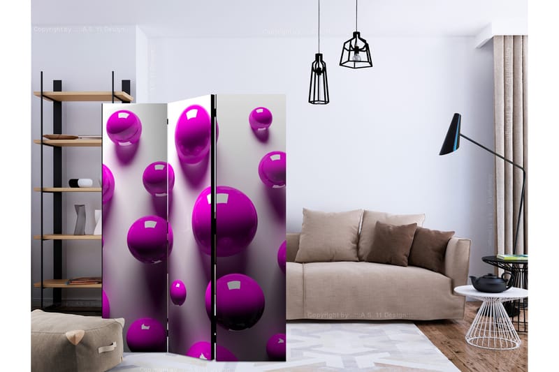 Romdeler - Purple Balls 135x172 - Artgeist sp. z o. o. - Interiør - Dekorasjon & innredningsdetaljer - Romdelere