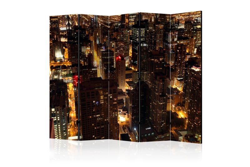 Room Divider - City by night - Chicago II 225x172 - Artgeist sp. z o. o. - Interiør - Dekorasjon & innredningsdetaljer - Romdelere