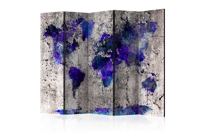 Room Divider - World Map Ink Blots II 225x172 - Artgeist sp. z o. o. - Interiør - Dekorasjon & innredningsdetaljer - Romdelere