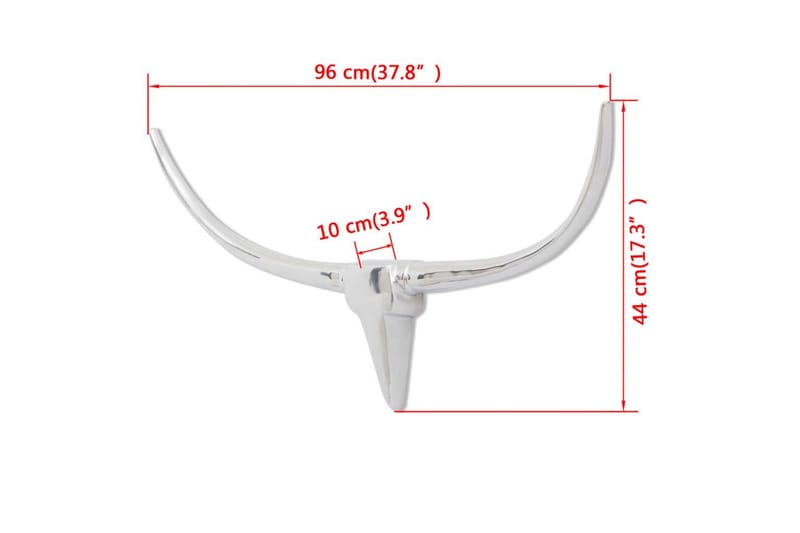 Veggmontert Aluminium Oksehode Dekorasjon Sølv 100 cm - Sølv - Interiør - Dekorasjon & innredningsdetaljer