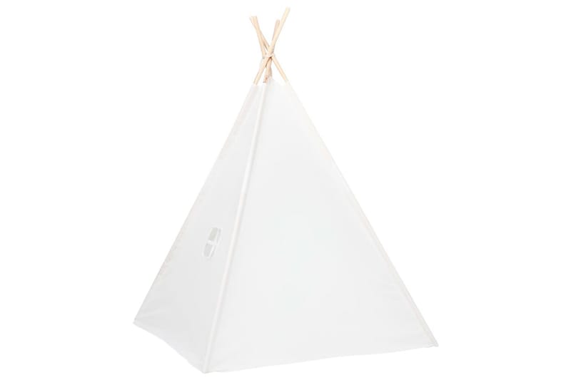 Tipi-telt for barn med pose ferskenhud hvit 120x120x150 cm - Hvit - Interiør - Innredning til barnerom - Leketelt & tipitelt barnerom