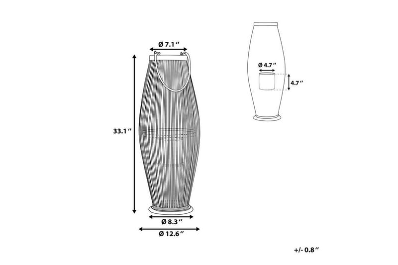 Lykt Tahiti 32 cm - Tre | Natur - Interiør - Lys & dufter - Lysestaker og lykter