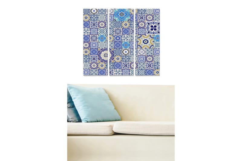 Bilde Abstract 3-pk Flerfarget - 22x05 cm - Interiør - Maleri & posters - Lerretsbilder