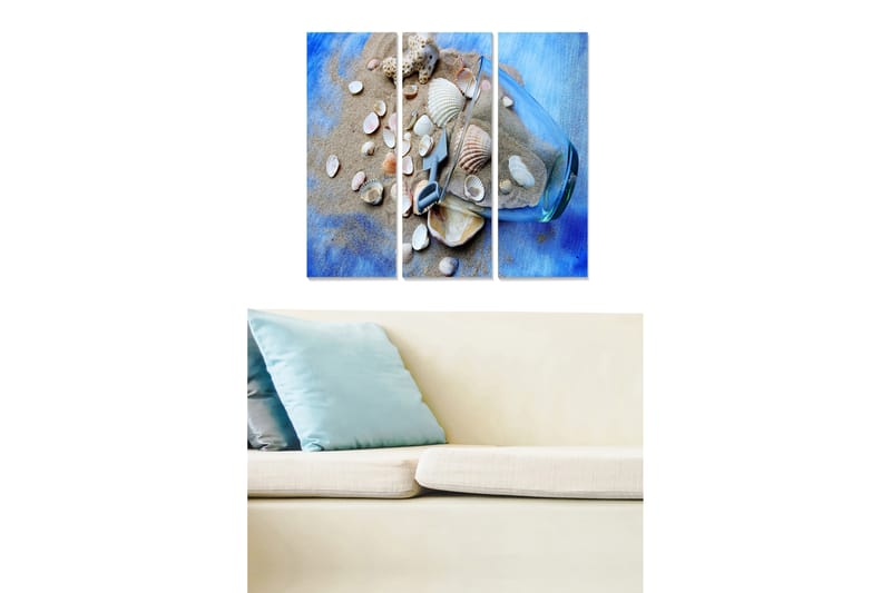 Bilde Abstract 3-pk Flerfarget - 22x05 cm - Interiør - Maleri & posters - Lerretsbilder