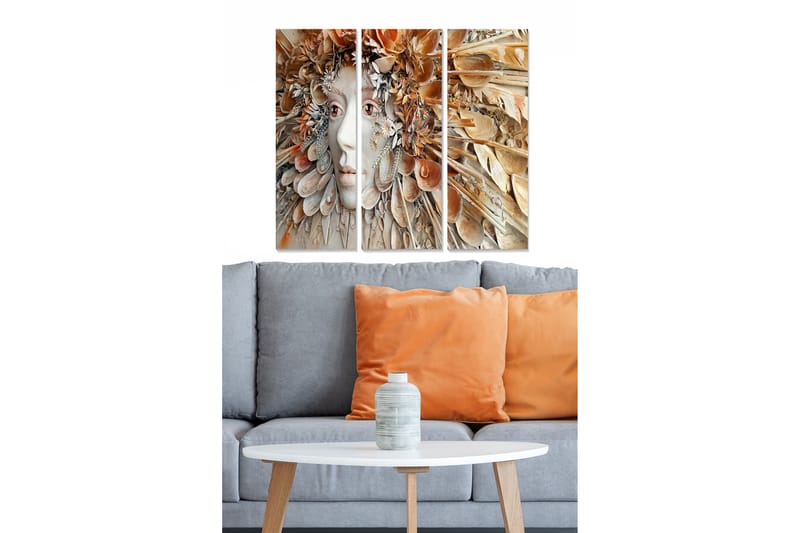 Bilde Abstract 3-pk Flerfarget - 22x05 cm - Interiør - Maleri & posters - Lerretsbilder