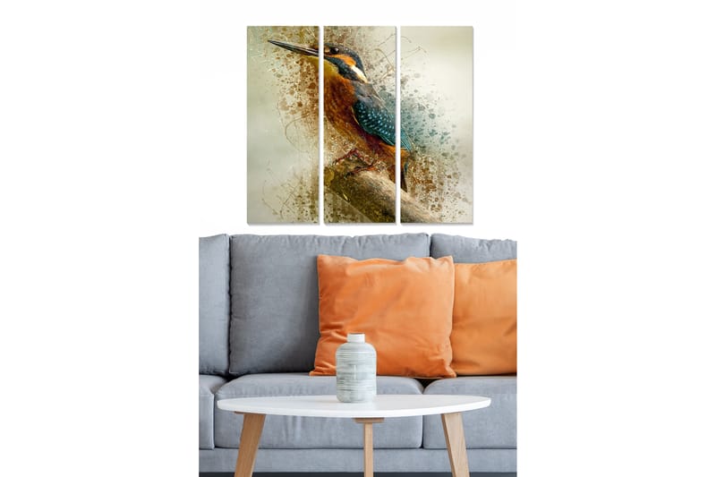 Bilde Abstract 3-pk Flerfarget - 22x05 cm - Interiør - Maleri & posters - Lerretsbilder