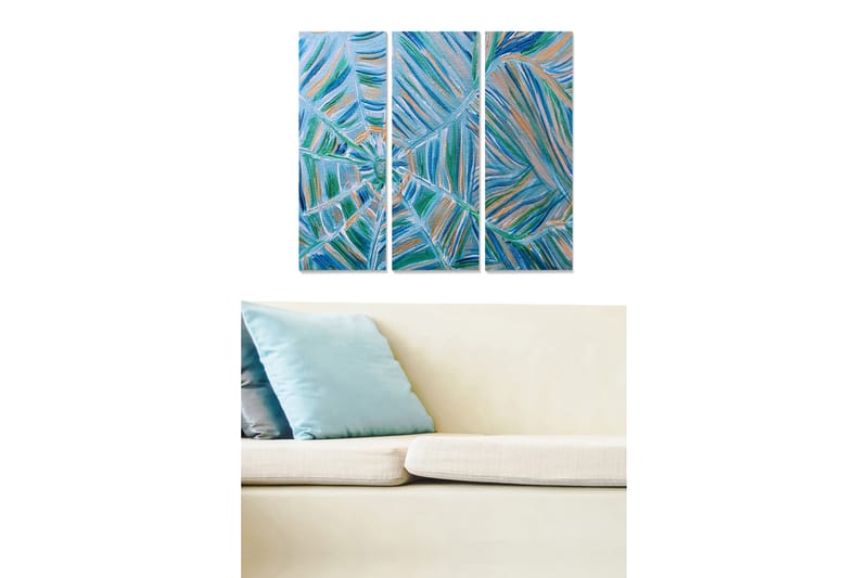 Bilde Abstract 3-pk Flerfarget - 22x05 cm - Interiør - Maleri & posters - Lerretsbilder