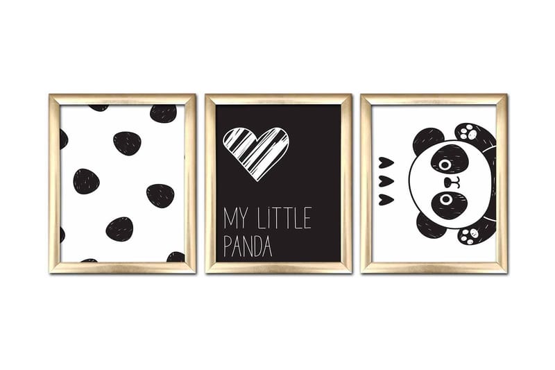 Bilde Animal med Ramme 3-pk Flerfarget - 22,3x52,8 cm - Interiør - Maleri & posters - Lerretsbilder