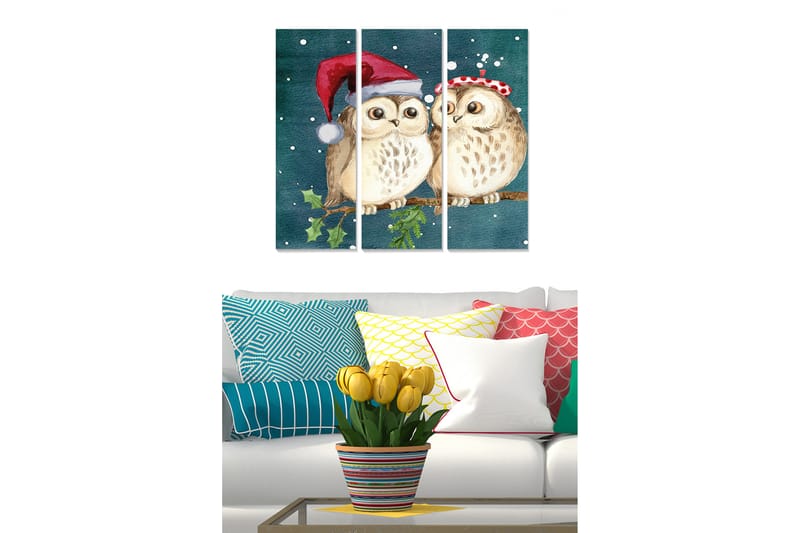 Bilde Christmas 3-pk Flerfarget - 22x05 cm - Interiør - Maleri & posters - Lerretsbilder