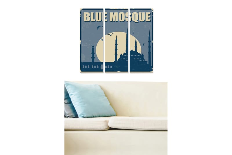 Bilde City 3-pk Flerfarget - 22x05 cm - Interiør - Maleri & posters - Lerretsbilder