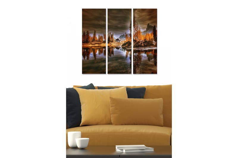 Bilde City 3-pk Flerfarget - 22x05 cm - Interiør - Maleri & posters - Lerretsbilder