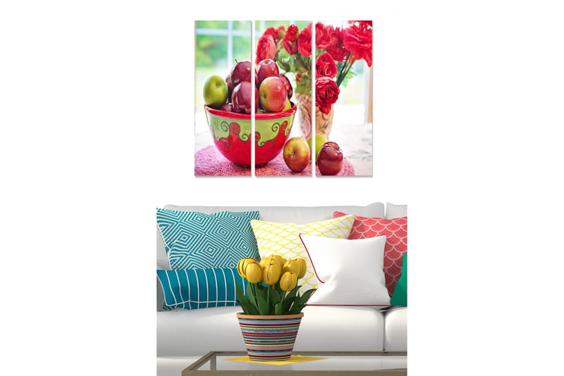 Bilde Floral 3-pk flerfarget - 22x05 cm - Interiør - Maleri & posters - Lerretsbilder