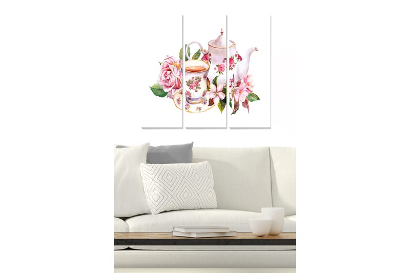 Bilde Floral 3-pk flerfarget - 22x05 cm - Interiør - Maleri & posters - Lerretsbilder