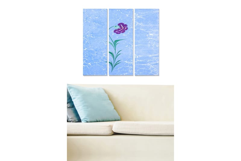 Bilde Floral 3-pk flerfarget - 22x05 cm - Interiør - Maleri & posters - Lerretsbilder