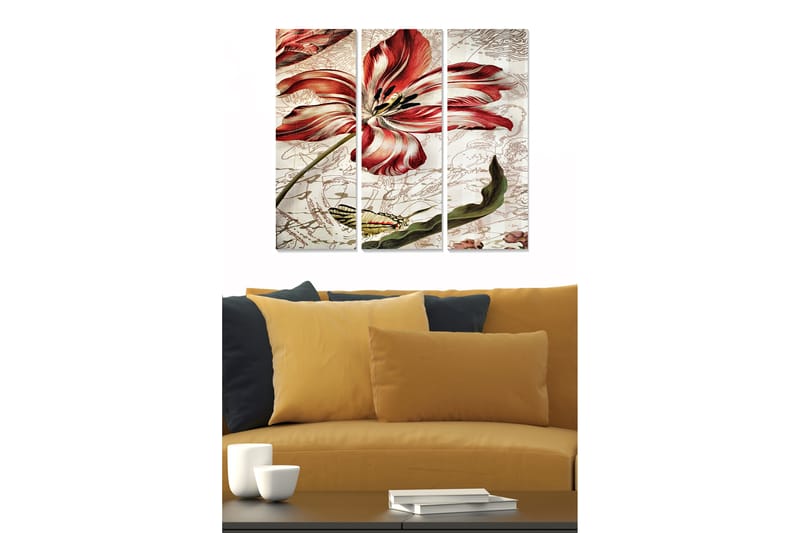 Bilde Floral 3-pk flerfarget - 22x05 cm - Interiør - Maleri & posters - Lerretsbilder