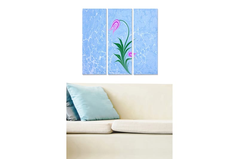 Bilde Floral 3-pk flerfarget - 22x05 cm - Interiør - Maleri & posters - Lerretsbilder