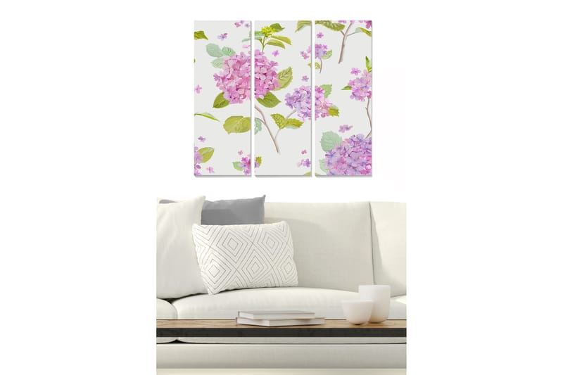 Bilde Floral 3-pk flerfarget - 22x05 cm - Interiør - Maleri & posters - Lerretsbilder