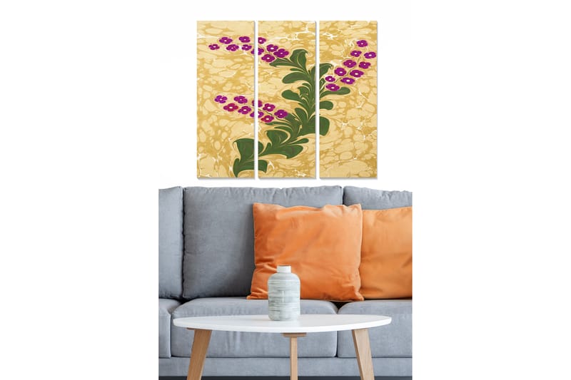 Bilde Floral 3-pk flerfarget - 22x05 cm - Interiør - Maleri & posters - Lerretsbilder