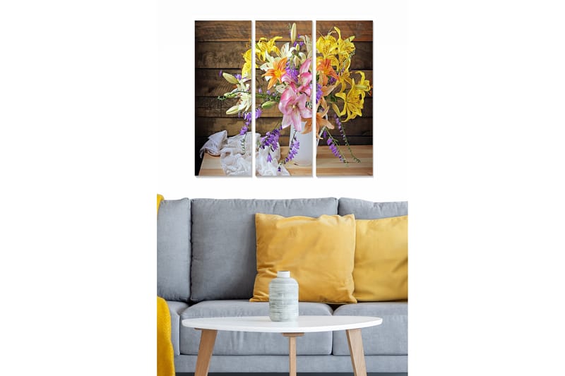 Bilde Floral 3-pk flerfarget - 22x05 cm - Interiør - Maleri & posters - Lerretsbilder