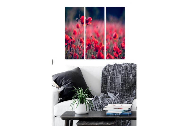 Bilde Floral 3-pk flerfarget - 22x05 cm - Interiør - Maleri & posters - Lerretsbilder